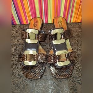 Franco Sarto Brown Slip-on Sandals 6.5